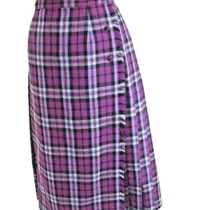 Braemar  Vintage Pleated Plaid Skirt 100% wool